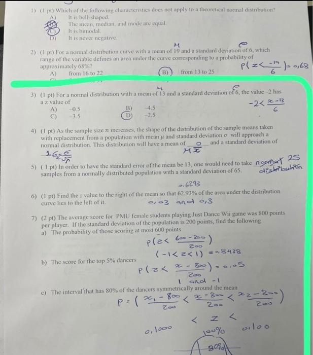 Solved 1) ( F Pt) Which Of The Following Characteristics | Chegg.com