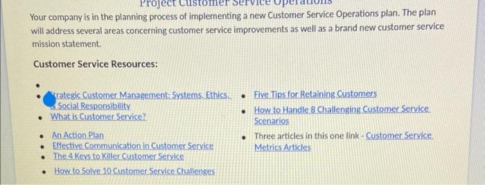Your company is in the planning process of | Chegg.com