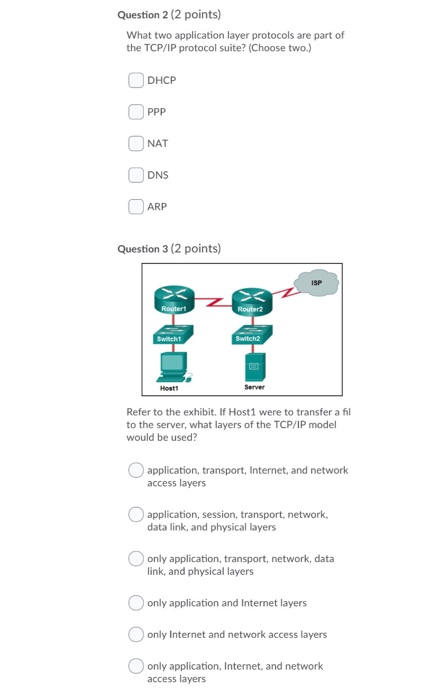 application layer protocols in the tcp ip protocol suite choose four