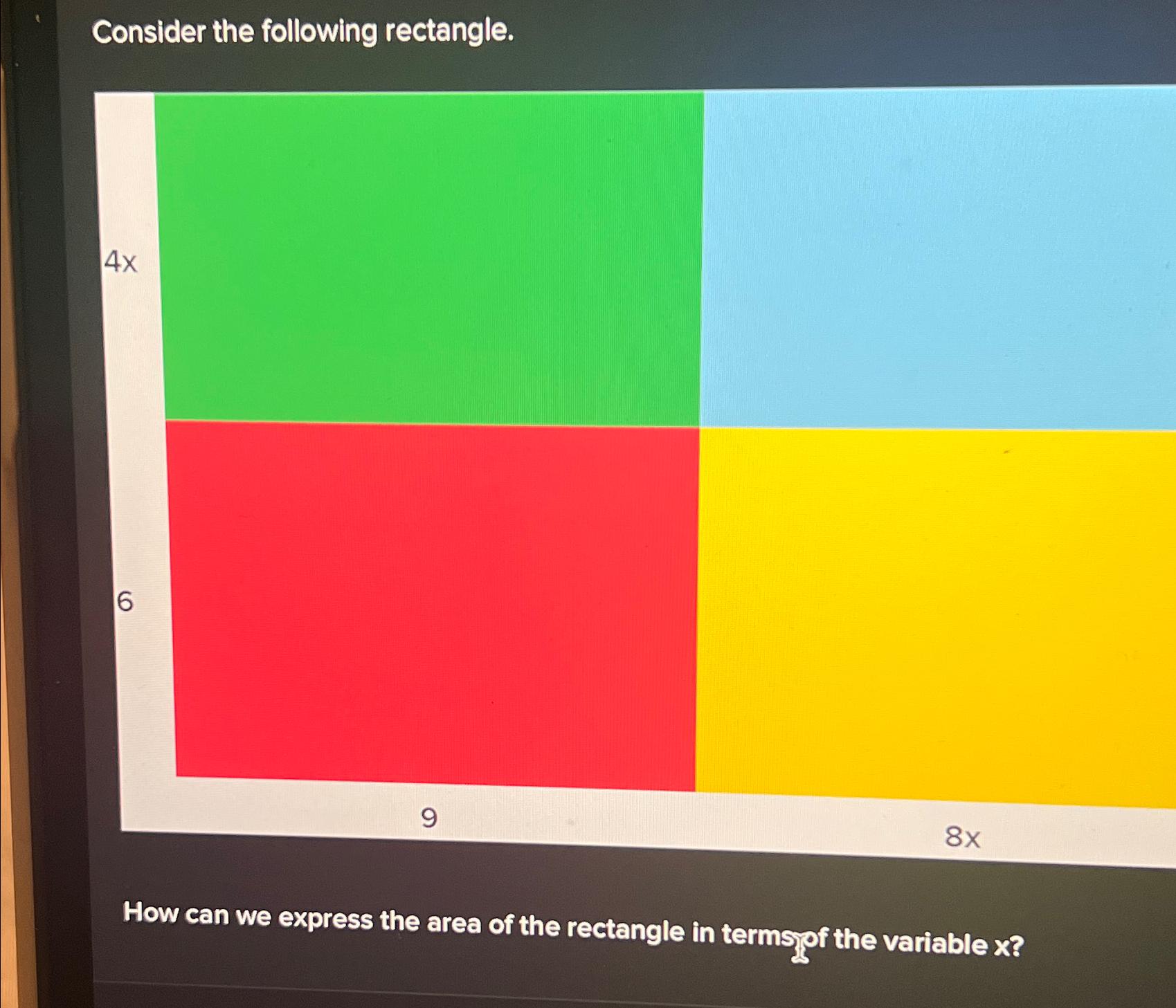 Solved Consider The Following Rectangle.How Can We Express | Chegg.com