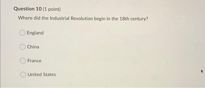 Question 8 (1 point) Saved Which of the following was | Chegg.com