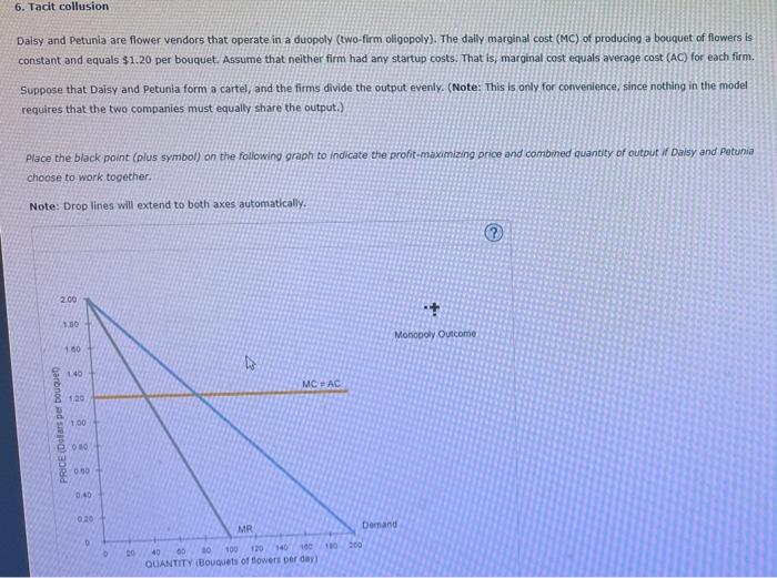 Solved 6. Tacit collusion Daisy and Petunia are flower