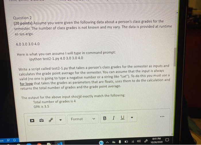 Solved Question 2 (20 points) Assume you were given the | Chegg.com