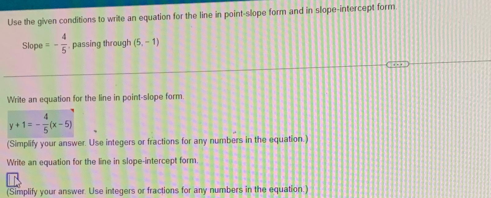 Solved Use the given conditions to write an equation for the | Chegg.com
