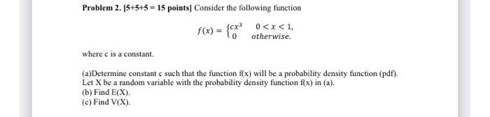 Solved Problem 2⋅∣5+5+5=15 points ∣ Consider the following | Chegg.com