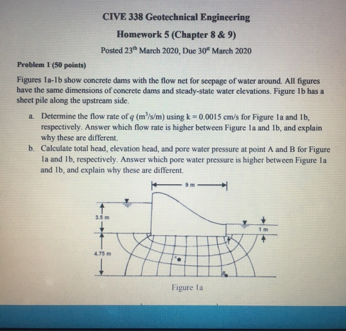 Solved CIVE 338 Geotechnical Engineering Homework 5 (Chapter | Chegg.com