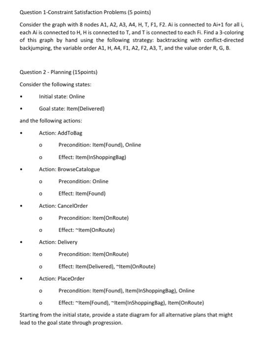 Solved Question 1-Constraint Satisfaction Problems (5 | Chegg.com