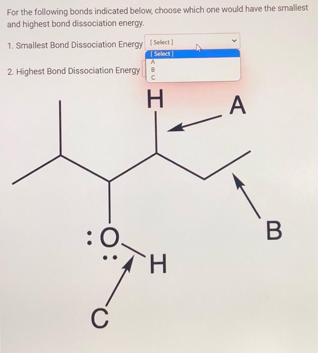 Solved For the following bonds indicated below, choose which | Chegg.com