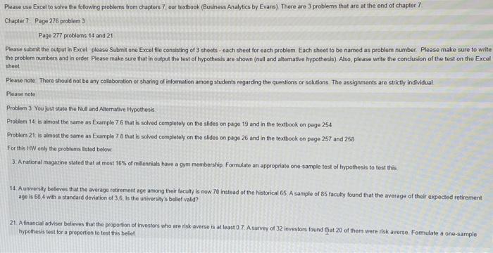Solved Please use Excel to solve the following problems trom | Chegg.com
