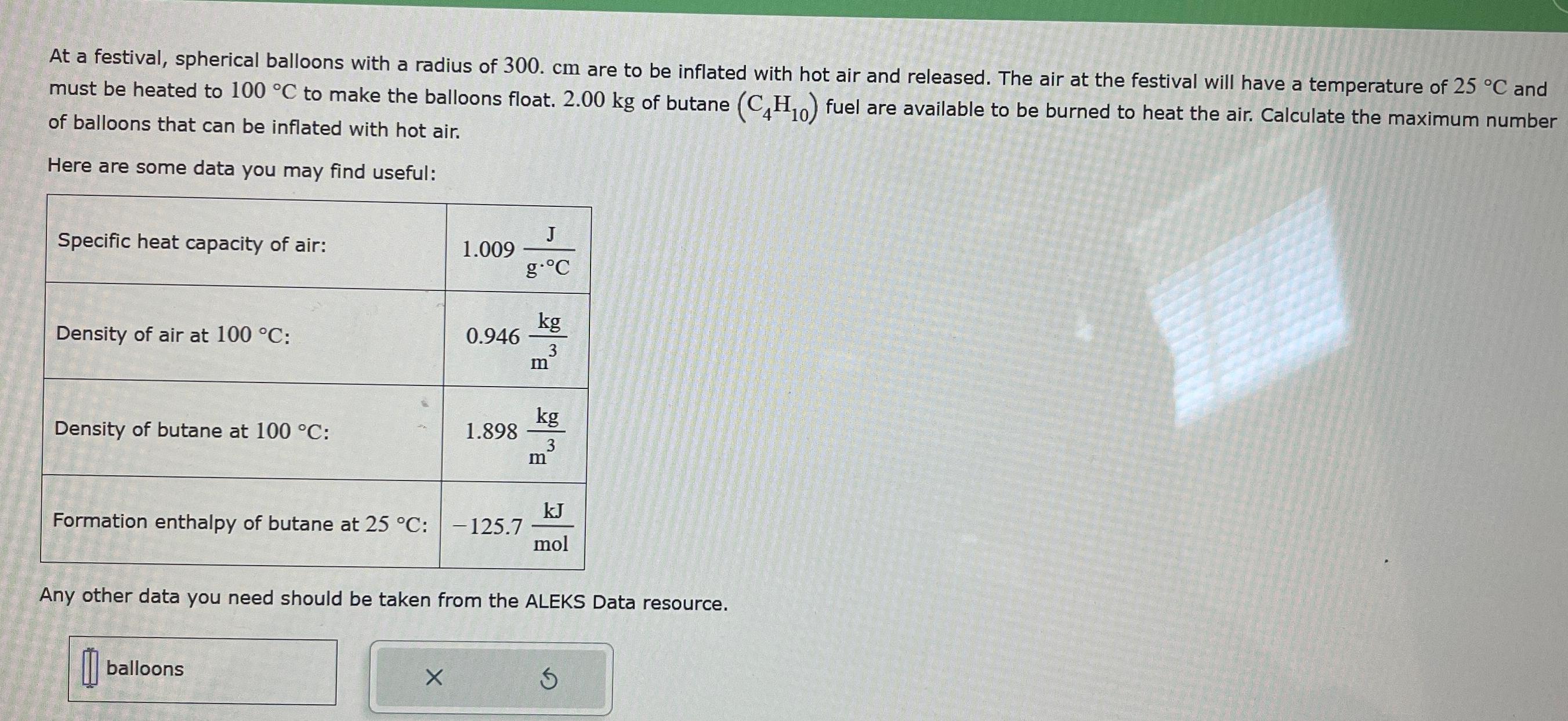 Solved At A Festival, Spherical Balloons With A Radius Of | Chegg.com