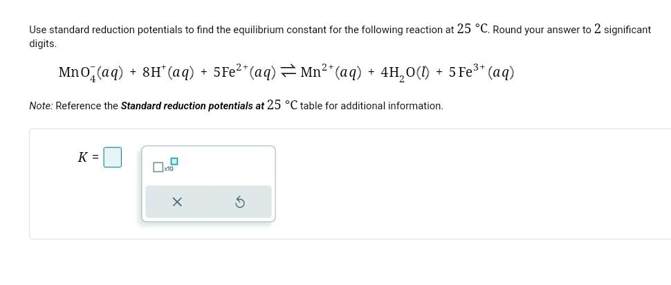 Solved Use Standard Reduction Potentials To Find The | Chegg.com