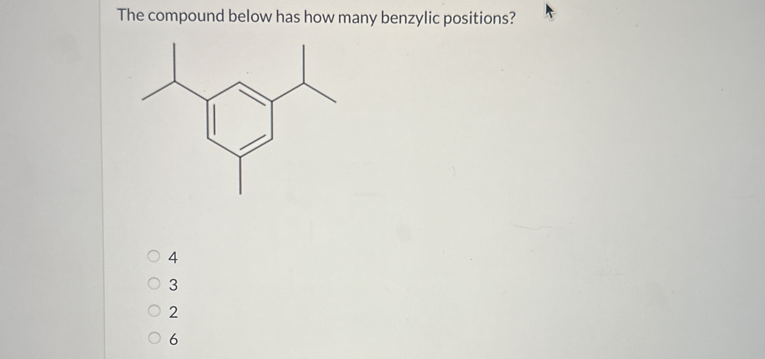 Solved The compound below has how many benzylic | Chegg.com