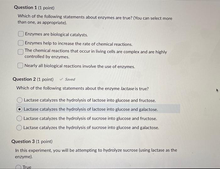 Solved Which of the following statements about enzymes are | Chegg.com