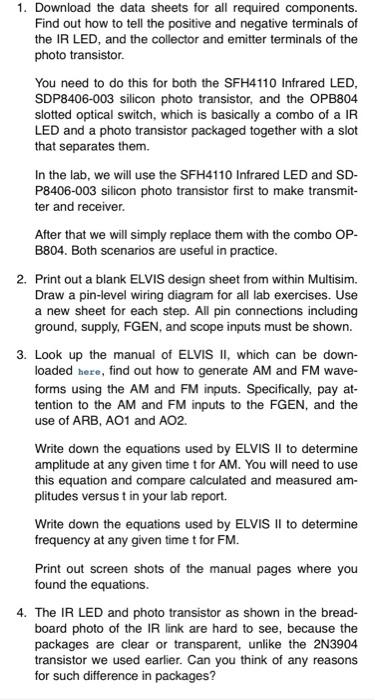 Solved 1. Download the data sheets for all required | Chegg.com