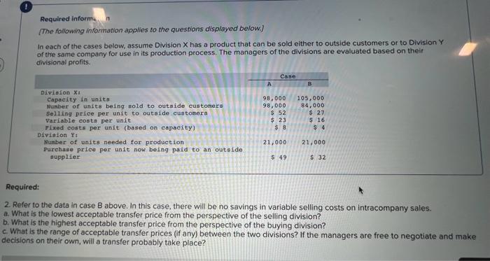 Solved Required informin in [The following information | Chegg.com