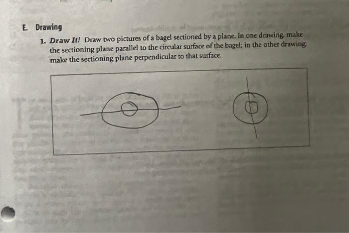 Solved Drawing 1. Draw It! Draw two pictures of a bagel | Chegg.com