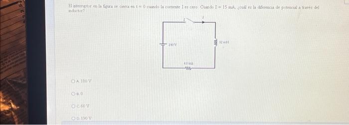 indacter? A. \( 150 \mathrm{~V} \) 1.. 0 coO Q. \( 190 \mathrm{y} \)