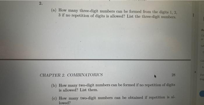 Solved (a) How Many Three-digit Numbers Can Be Formed From | Chegg.com