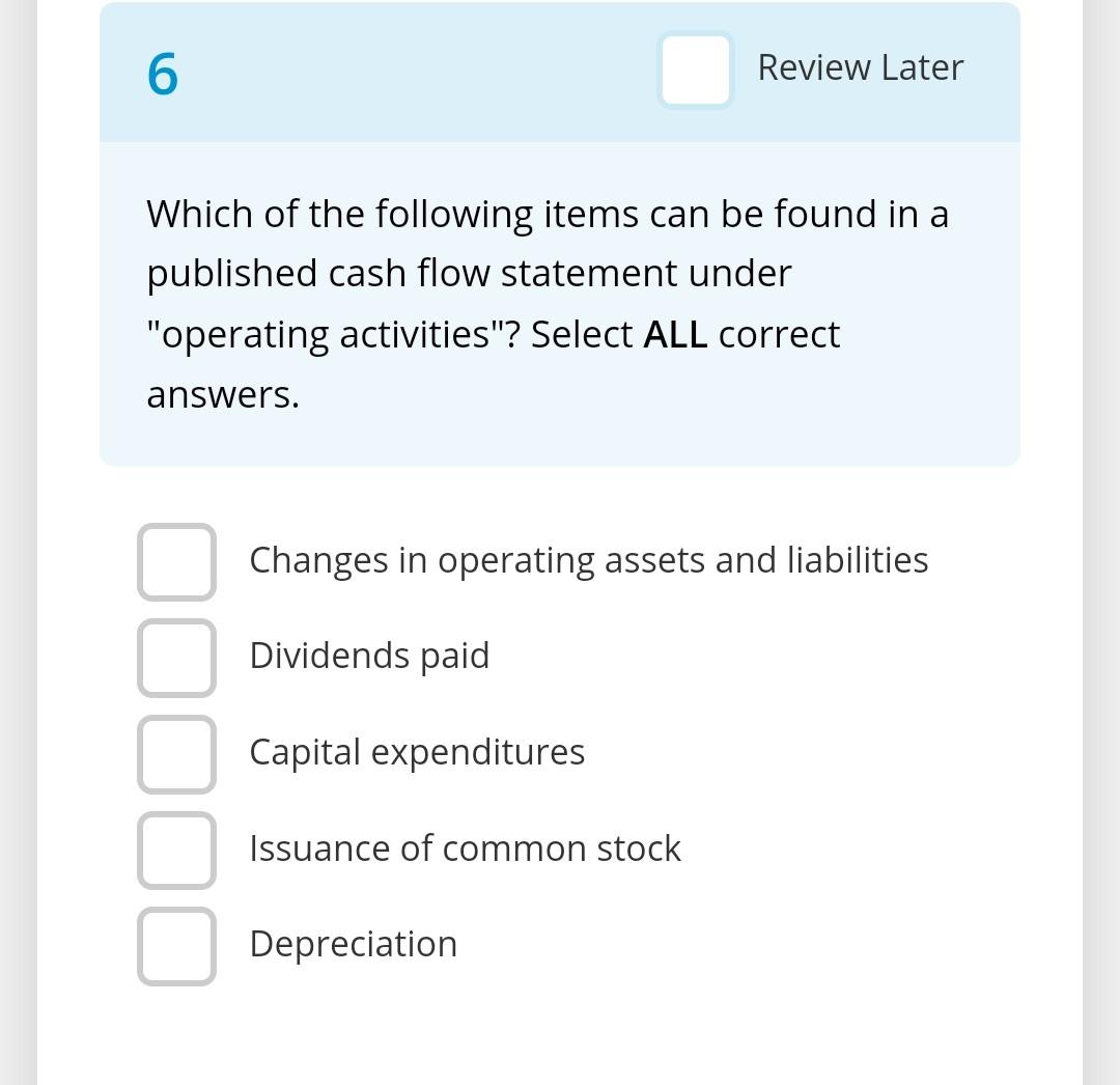 Solved Which Of The Following Items Can Be Found In A Chegg