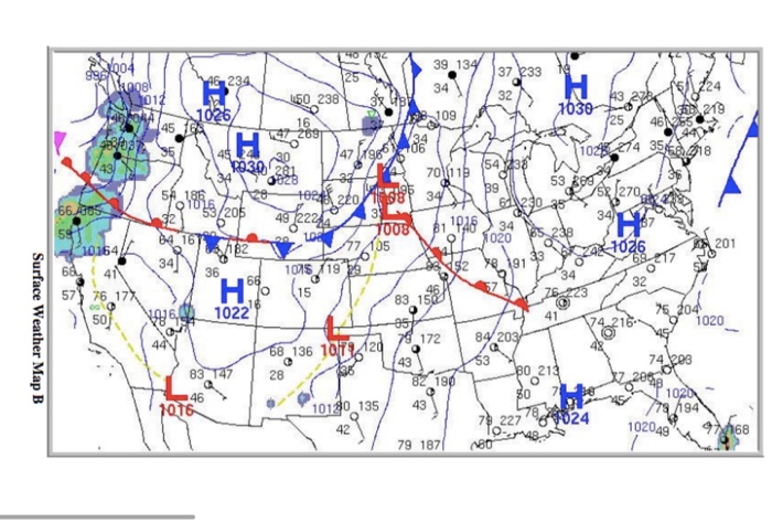 Solved Surface Weather Map Questions Reading A Weather | Chegg.com