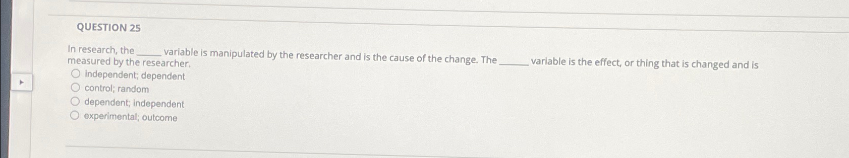 a variable is manipulated in ____ research