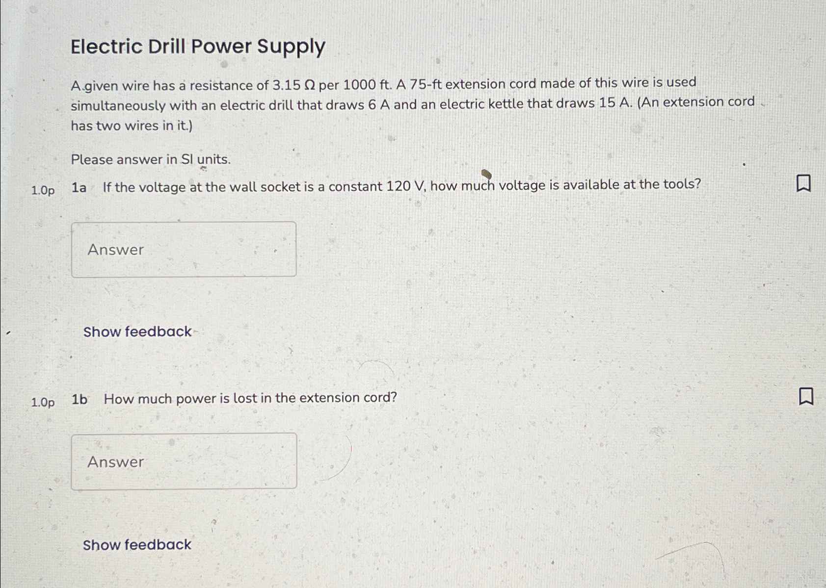 Solved Electric Drill Power SupplyA.given wire has a