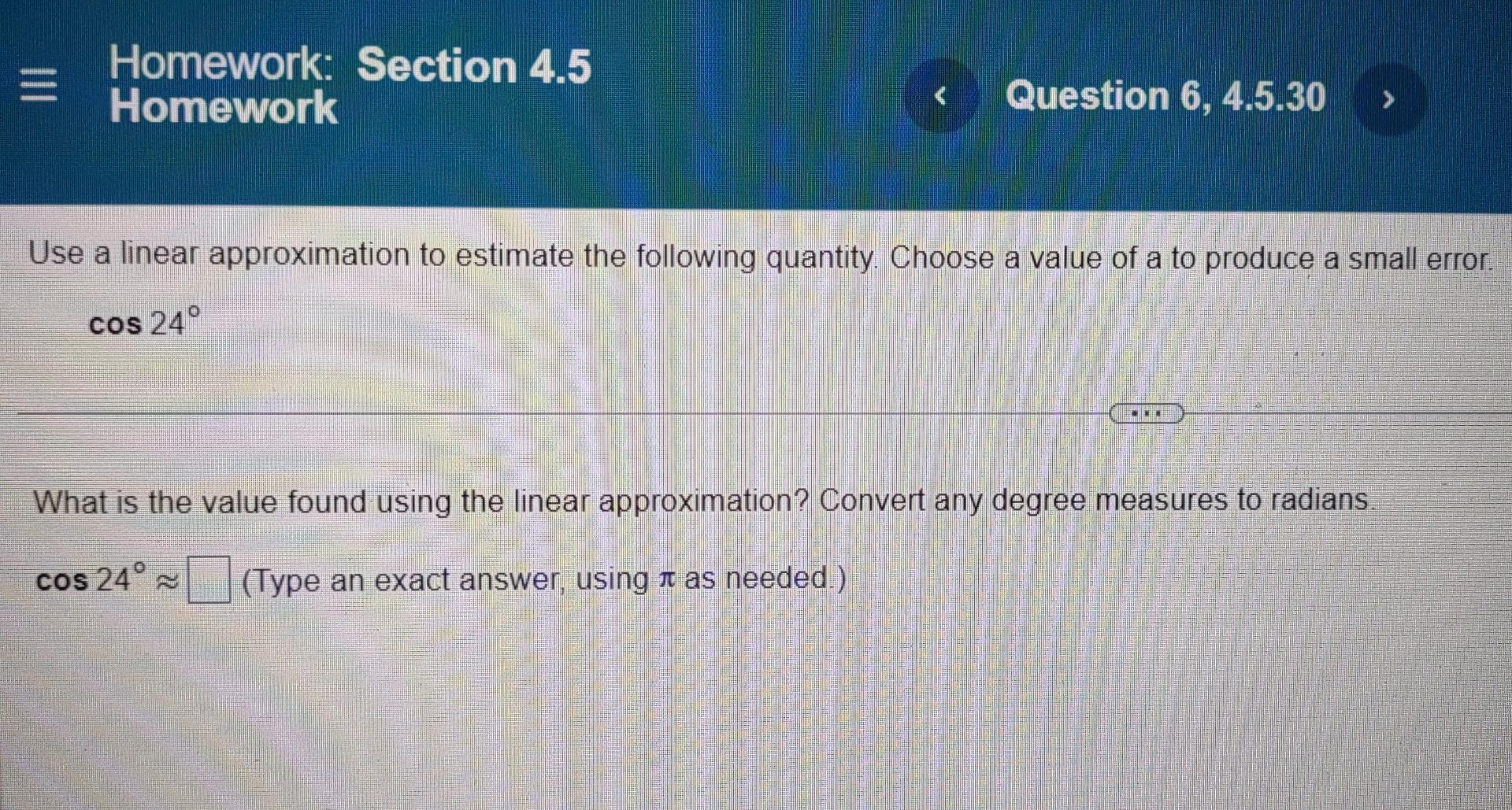 4.5 linear approximation homework answers flamingo math