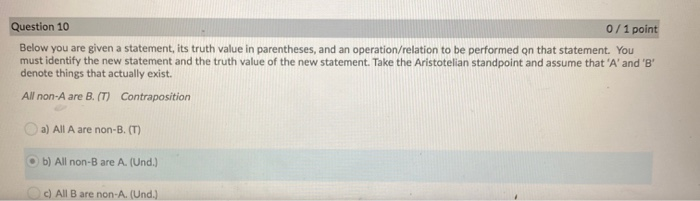 Solved Question 10 0/1 point Below you are given a | Chegg.com