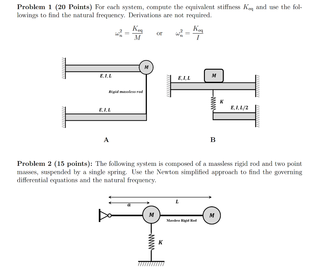 Solved Problem 1 (20 ﻿Points) ﻿For each system, compute the | Chegg.com