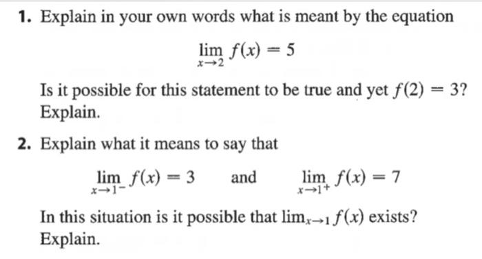 Explain In Your Own Words What Is Meant By The Equation