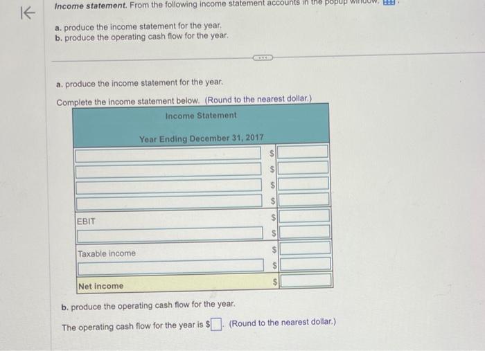 [Solved] a. produce the statement for the year. b.