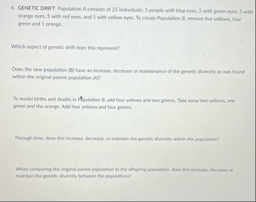 Solved GENETIC DRAFT: Population A consists of 25 | Chegg.com