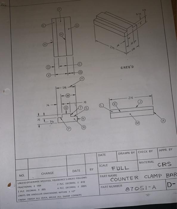 D-6: COUNTER CLAMP BAR 1. What is the name of the | Chegg.com