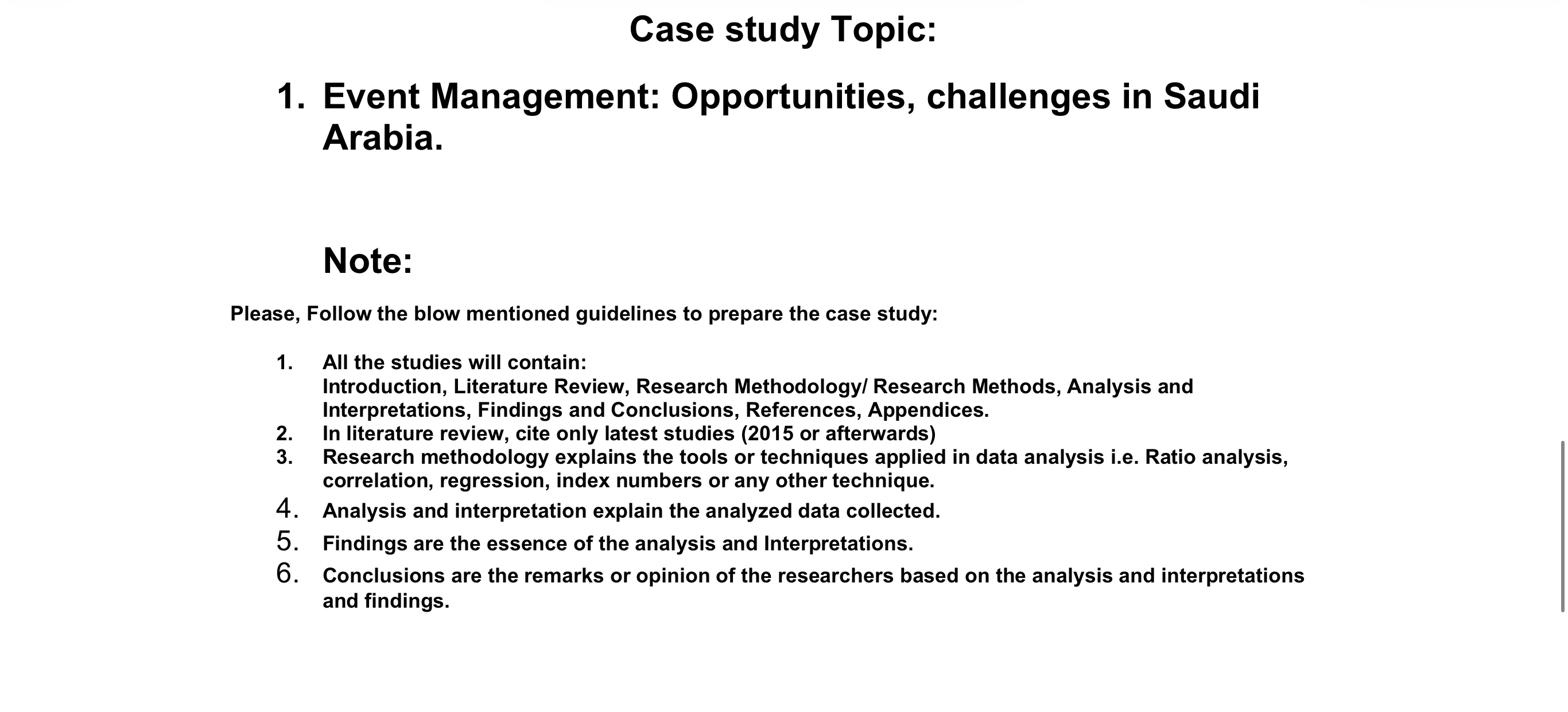 Solved Case study Topic:Event Management: Opportunities, | Chegg.com