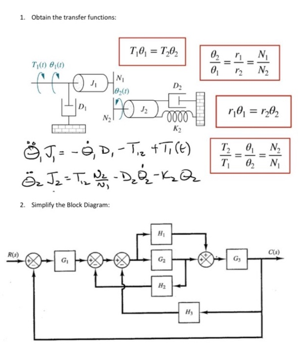 Solved 1 Obtain The Transfer Functions T 0 T2 7 1 Chegg Com