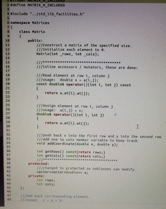 Polygon Matrix C++ program I only need to implement | Chegg.com