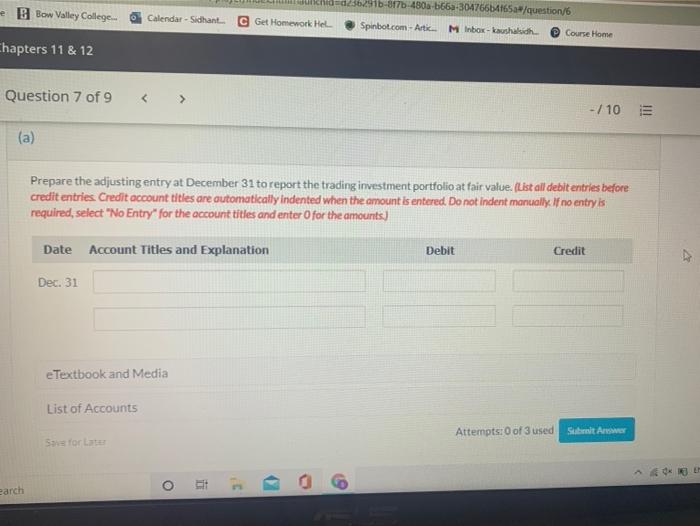 Solved Chapters 11 & 12 Question 7 of 9 - / 10 View Policies | Chegg.com