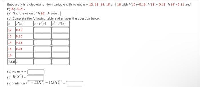 Solved Suppose X is a discrete random variable with values | Chegg.com