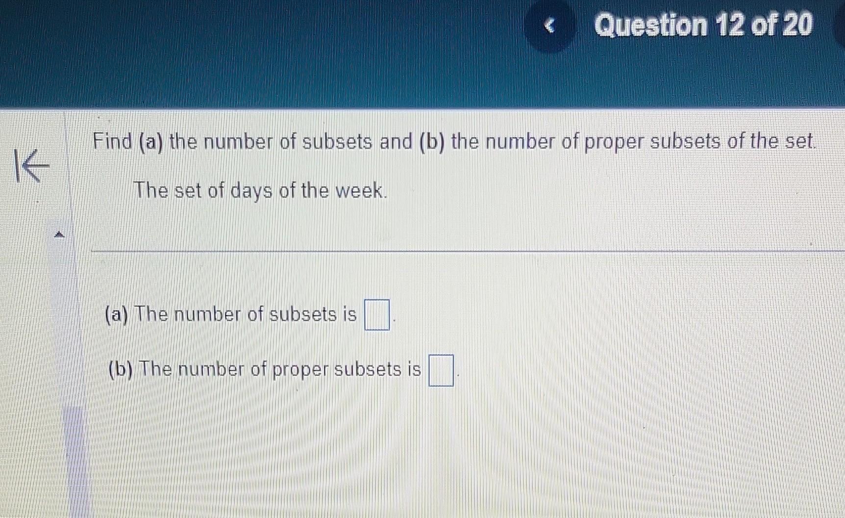 Solved Find (a) The Number Of Subsets And (b) The Number Of | Chegg.com