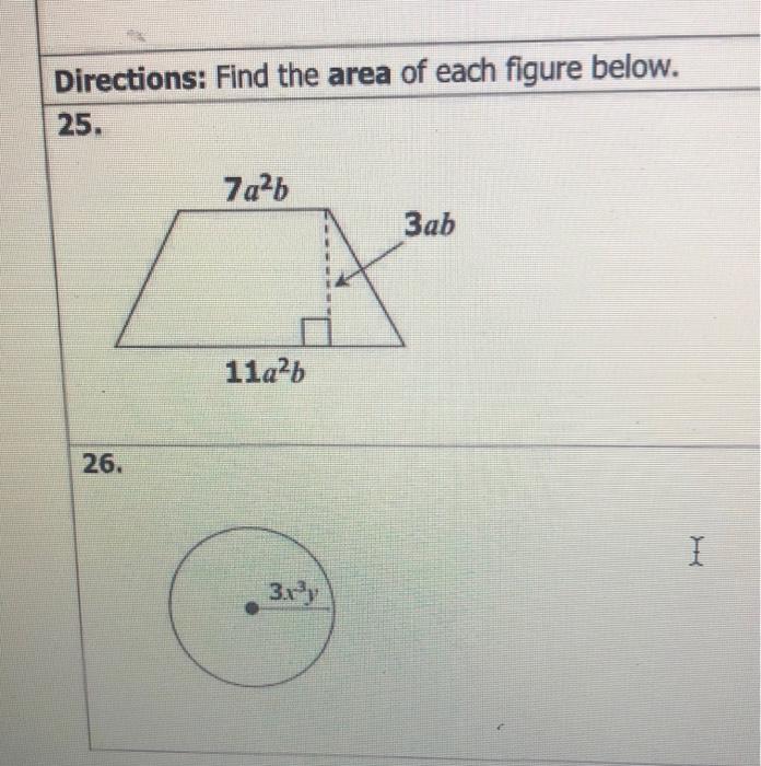 Solved Directions: Find the area of each figure below. 25. | Chegg.com