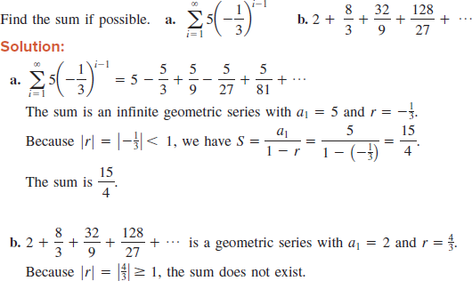 Solved: For Exercise, find the sum of the geometric series, if ...