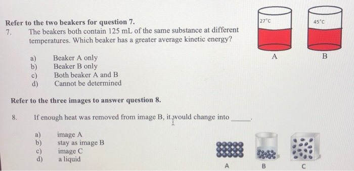 45 C Refer To The Two Beakers For Question 7 7 The Chegg Com