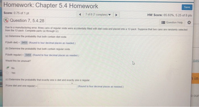 Solved Homework: Chapter 5.4 Homework Save Score: 0.75 Of 1 | Chegg.com