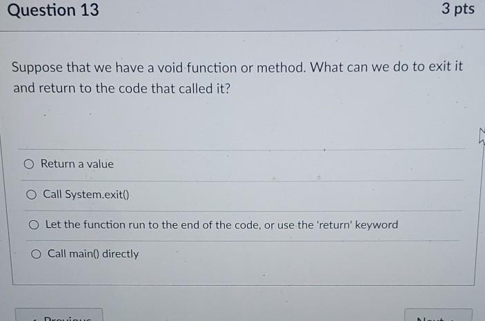 Solved Question 13 3 pts Suppose that we have a void | Chegg.com
