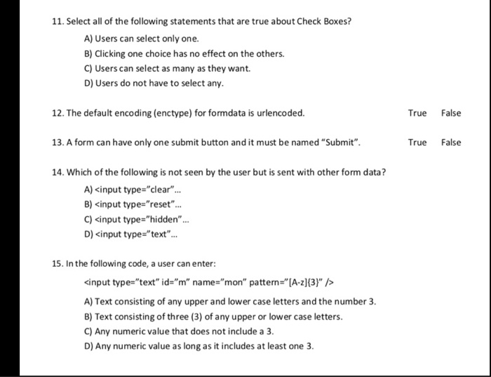 Solved 11. Select all of the following statements that are | Chegg.com