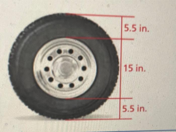 Solved 4. The dimensions of a car tire are shown. To the