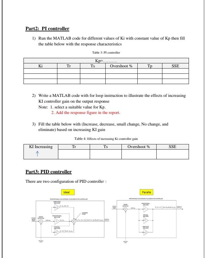 Solved Report \#9: PID controller using MATLAB Derive the | Chegg.com