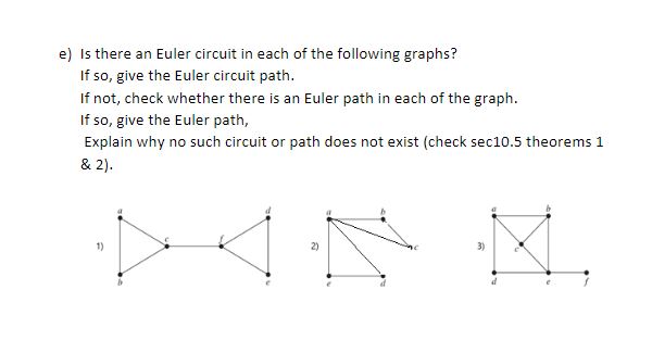 Solved in relation to discrete math Is there an Euler | Chegg.com