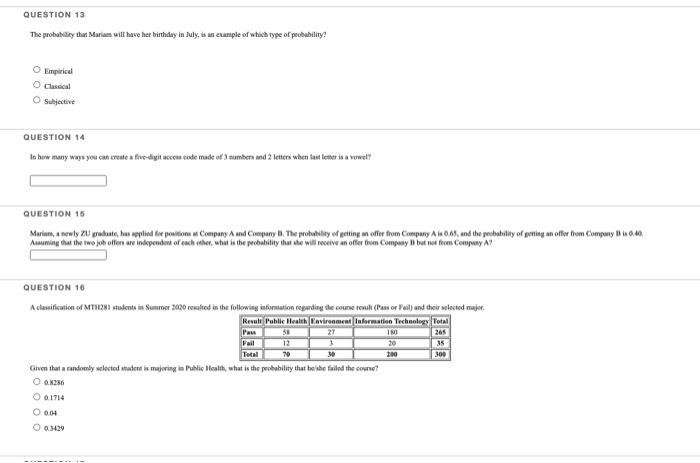 Solved QUESTION 1 A College student planning her spring | Chegg.com