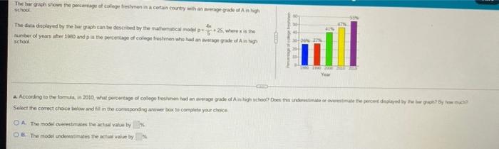 Solved The bar graph shows the percentage of college | Chegg.com